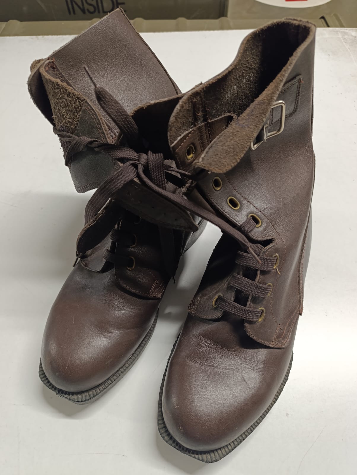 Vintage Eastern European Military Leather Boots (1970s–80s)